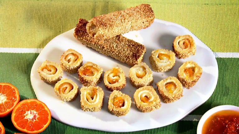 Rollitos de Queso Crema y Mandarina